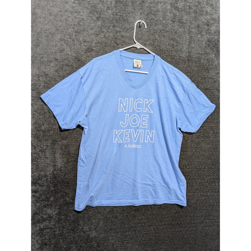 Jadelynn Brooke Jonas Brothers Nick Joe Kevin JoBros V-Neck T-Shirt Blue XL